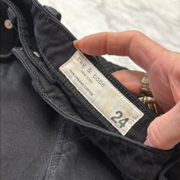 Rag & Bone Black Tapered Leg Slim Boyfriend Jeans Size 24 - Picture 15 of 15